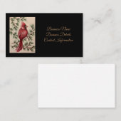 赤（鳥）ショウジョウコウカンチョウと松 名刺 (正面/裏面)