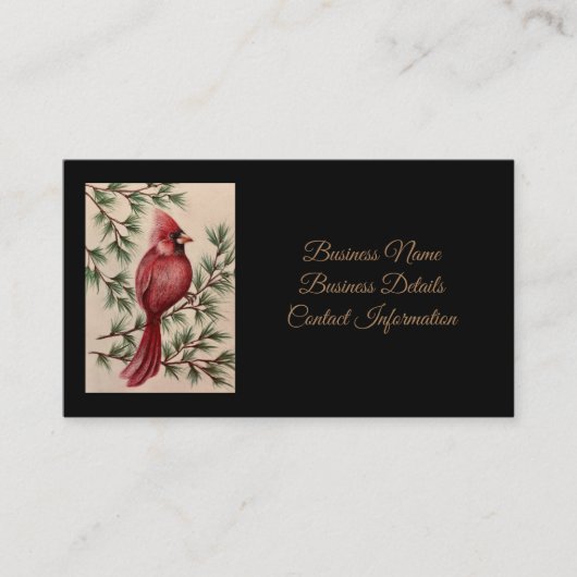 赤（鳥）ショウジョウコウカンチョウと松 名刺 (正面)