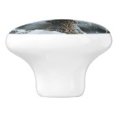 赤（鳥）ショウジョウコウカンチョウの鳥凍っていがバードアート セラミックノブ (側面)