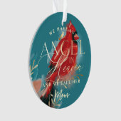 赤(鳥)ショウジョウコウカンチョウエンジェル天国ママ記念写真 オーナメント (正面)