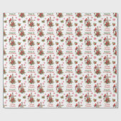 赤（鳥）ショウジョウコウカンチョウオンクリスチャンクロスクリスマス ラッピングペーパー (フラット)