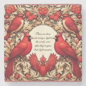 赤（鳥）ショウジョウコウカンチョウギフト悔やみや弔慰記念記念 ストーンコースター (正面)