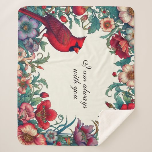 赤（鳥）ショウジョウコウカンチョウギフト悔やみや弔慰記念 シェルパブランケット (正面)