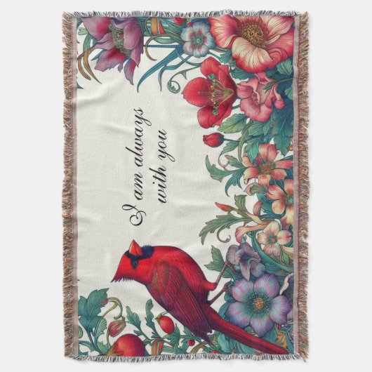 赤（鳥）ショウジョウコウカンチョウギフト悔やみや弔慰記念 スローブランケット (正面縦)