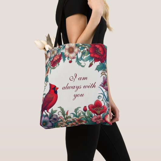 赤(鳥)ショウジョウコウカンチョウギフト悔やみや弔慰記念 トートバッグ (クローズアップ)