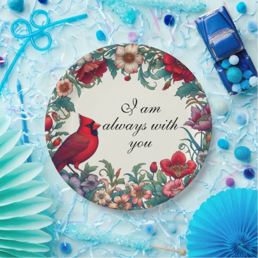 赤（鳥）ショウジョウコウカンチョウギフト悔やみや弔慰記念 ペーパープレート (パーティー)