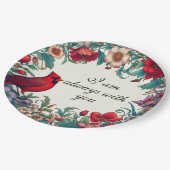 赤（鳥）ショウジョウコウカンチョウギフト悔やみや弔慰記念 ペーパープレート (アングル)