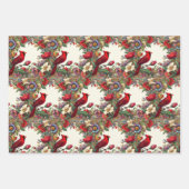 赤（鳥）ショウジョウコウカンチョウギフト悔やみや弔慰記念 ラッピングペーパーシート (正面3)