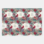 赤（鳥）ショウジョウコウカンチョウギフト悔やみや弔慰記念 ラッピングペーパーシート (正面)