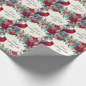 赤（鳥）ショウジョウコウカンチョウギフト悔やみや弔慰記念 ラッピングペーパー (角)