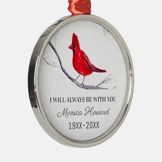 赤(鳥)ショウジョウコウカンチョウクリスマストリビュート追悼バードワイン メタルオーナメント (右)