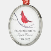 赤(鳥)ショウジョウコウカンチョウクリスマストリビュート追悼バードワイン メタルオーナメント (左)