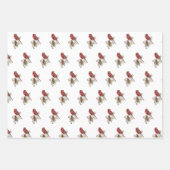 赤（鳥）ショウジョウコウカンチョウクリスマスパッケージ調整 ラッピングペーパーシート (正面)