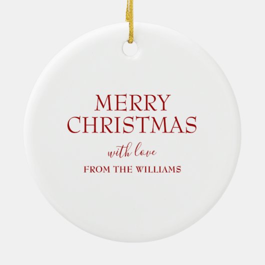 赤（鳥）ショウジョウコウカンチョウバードクリスマスパーソナライズされた セラミックオーナメント (裏面)