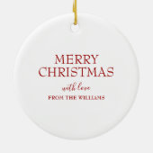 赤（鳥）ショウジョウコウカンチョウバードクリスマスパーソナライズされた セラミックオーナメント (裏面)