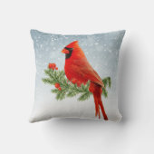 赤（鳥）ショウジョウコウカンチョウバードメリークリスマスピロー クッション (裏面)