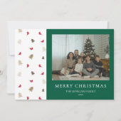 赤(鳥)ショウジョウコウカンチョウフォトクリスマスカーモダンドパイン シーズンカード (正面)