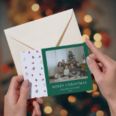 赤(鳥)ショウジョウコウカンチョウフォトクリスマスカーモダンドパイン シーズンカード