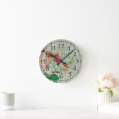 赤(鳥)ショウジョウコウカンチョウ丸時計 ラウンド壁時計 (ホーム)