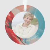 赤（鳥）ショウジョウコウカンチョウ愛おばあちゃんの記念写真 オーナメント (裏面)