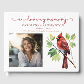 赤(鳥)ショウジョウコウカンチョウ愛の思い出の葬儀メモリアル写真 ゲストブック (正面)