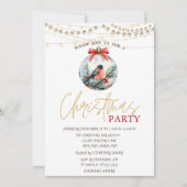 赤(鳥)ショウジョウコウカンチョウ星ストリングライトレッドクリスマス 招待状 (正面)