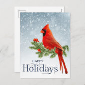 赤（鳥）ショウジョウコウカンチョウ祝日はがき シーズンポストカード (正面/裏面)