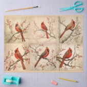赤(鳥)ショウジョウコウカンチョウ系デザイン2 薄葉紙 (クラフト)