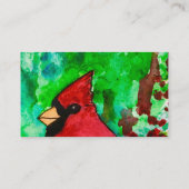 赤（鳥）ショウジョウコウカンチョウ緑の森の水彩 名刺 (裏面)