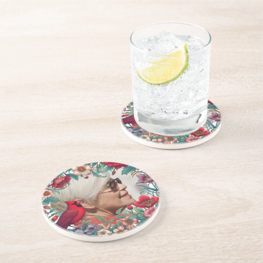 赤(鳥)ショウジョウコウカンチョウ記念記念記念撮影 コースター (側面)