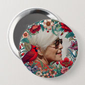 赤（鳥）ショウジョウコウカンチョウ記念記念記念撮影 缶バッジ (正面&裏面)