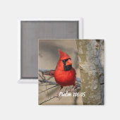 赤（鳥）ショウジョウコウカンチョウ詩編116:15マグネット マグネット (正面/裏面)