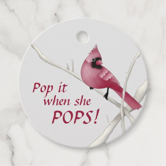 赤(鳥)ショウジョウコウカンチョウ赤ポップ・アートのちゃんシャワーポップ! フェイバータグ (正面)