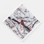 赤（鳥）ショウジョウコウカンチョウ雪の木の写真 (コーナー)