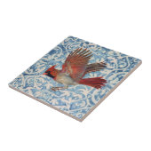 赤（鳥）ショウジョウコウカンチョウ飛行中 タイル (側面)