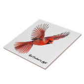 赤(鳥)ショウジョウコウカンチョウ飛行中 タイル (側面)