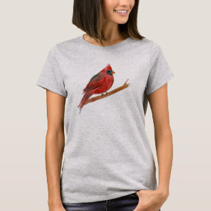 赤（鳥）ショウジョウコウカンチョウ鳥の水の色絵を描の Tシャツ