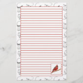 赤（鳥）ショウジョウコウカンチョウ鳥並み文房具紙 便箋 (正面)