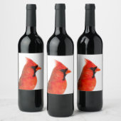 赤（鳥）ショウジョウコウカンチョウ鳥 ワインラベル (ボトル)