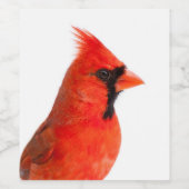 赤（鳥）ショウジョウコウカンチョウ鳥 ワインラベル (シングルラベル)