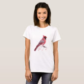 赤（鳥）ショウジョウコウカンチョウ鳥 Tシャツ (正面フル)