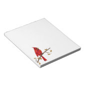 赤（鳥）ショウジョウコウカンチョウ、クリスマスの鳥 ノートパッド (アングル)