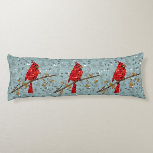 赤（鳥）ショウジョウコウカンチョウ、クリスマスの鳥 ボディピロー (裏面)