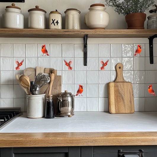 赤(鳥)ショウジョウコウカンチョウ タイル