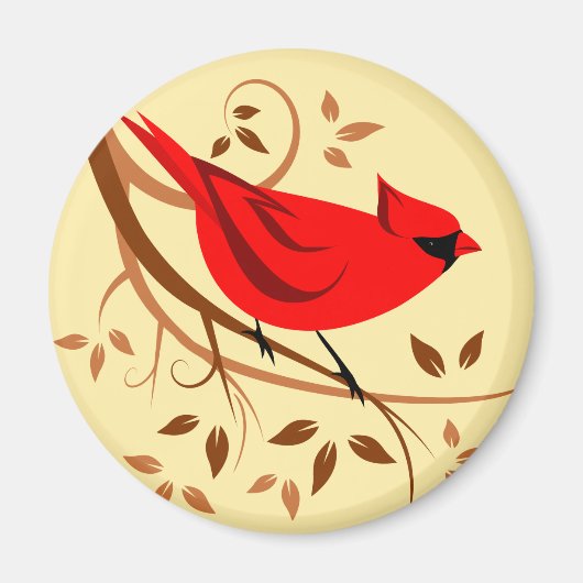 赤（鳥）ショウジョウコウカンチョウ マグネット (正面)