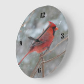 赤（鳥）ショウジョウコウカンチョウ ラージ壁時計 (傾斜)