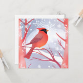 赤（鳥）ショウジョウコウカンチョウ | 美しい水絵を描色 カード (正面/裏面インサイチュ)