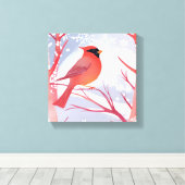 赤（鳥）ショウジョウコウカンチョウ | 美しい水絵を描色 キャンバスプリント (インサイチュ (ウッドフロア))