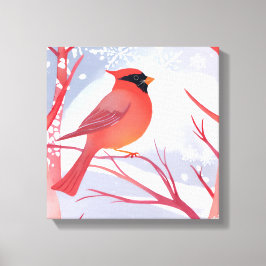 赤（鳥）ショウジョウコウカンチョウ | 美しい水絵を描色 キャンバスプリント