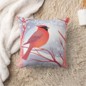 赤(鳥)ショウジョウコウカンチョウ | 美しい水絵を描色 クッション (ブランケット)